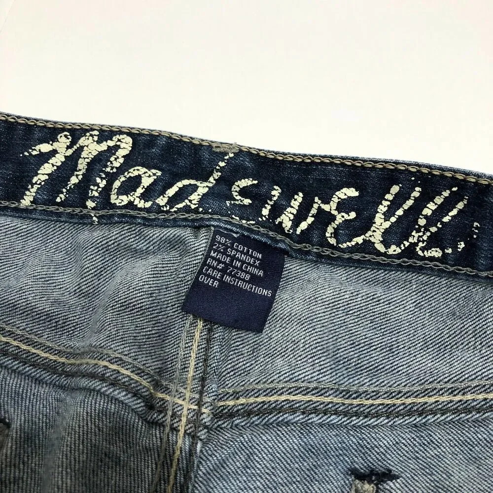 Madewell Skinny Jeans Low Rise Dark Wash Blue Denim Stretch 29 x 34 Act 32 x 33 - Picture 5 of 10